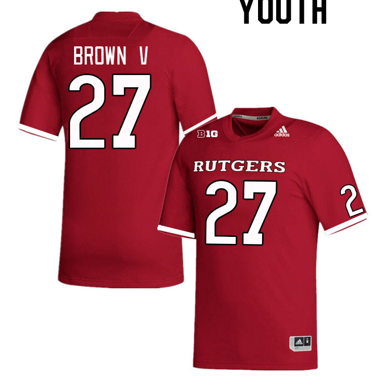 Youth #27 Samuel Brown V Rutgers Scarlet Knights College Football Jerseys Stitched Sale-Scarlet